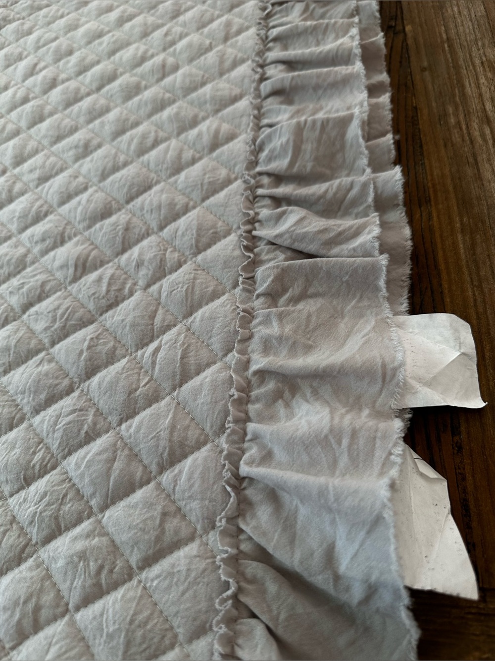 Ruffled Quilted Bed Throw in Light gray - Unbranded - Picture 5 of 12